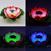 Solar Powered farveskiftende Floating Lotus Flower Garden Pool Night Lamp