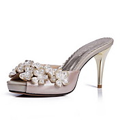 eleganti in pelle a spillo sandali tacco / peep toe con strass party / sera scarpe (più colori)