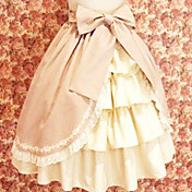 Knee-length Pink Terylene White Ruffle Princess Lolita Skirt