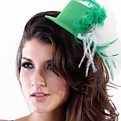 Unique Green Nylon With Feather Women's Fascinators