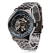 Orologio analogico, automatico, meccanico, in acciaio, da uomo - Nero