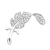 broche de plumas de plata con forma de diamante montado
