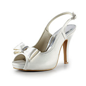 Satin Stiletto Heel Peep Toe / Slingbacks With Bowknot Party/Evening Shoes (More Colors)
