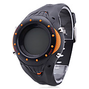 hombres multi-función digital de caucho reloj de pulsera automático (negro)