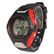 hombres de goma reloj digital de pulsera automático con función de la frecuencia cardíaca (negro)