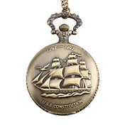 unisex zeilboot stijl u.s.s. grondwet legering analoge quartz zakhorloge (brons)
