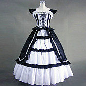 Palabra de longitud sin mangas de algodón Negro Estilo Victoria Shiro Lolita vestido de Kuro