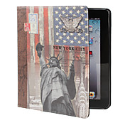 Statue of Liberty Patroon PU lederen tas met standaard voor de nieuwe iPad en iPad 2