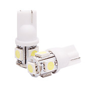 T10 Car Light em um par (5050, 2W, Lumen (LM) 60, BZ6 Temperatura de Cor 6000-6500K, 12V, com 5 LEDs, luz branca)