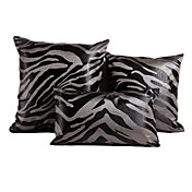 conjunto de 3 zebra-stripe poliéster fronha decorativo