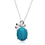 Gorgeous Fashion Jewelry Imitation Gems Bowknot Silver Plate Necklace