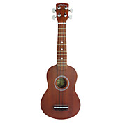 (Brown) Mahogany Soprano Ukulele med Bag / String / Picks