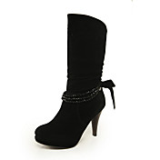 Beautiful Suede Stiletto Heel Ankle Boots With Chain Party/Evening Shoes