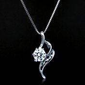 Joyería fina Unique circón collar de plata esterlina