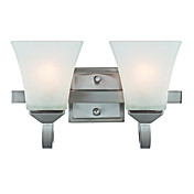 60W Electroplated Iron and Glass Wall Lamp with 2 Lights