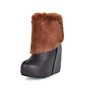 Leatherette Wedge Heel Ankle Boots With Fur Party / Evening Shoes (More Colors)