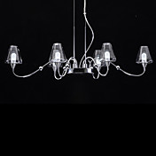 Métal 6W LED lustres Abat-jour en verre avec