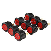 3-Pin DIY Rock-Switch-Module w / Red LED-Anzeige - Schwarz (10-Pack)