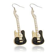 Sjarmerende Alloy Guitar Design Crystal Drop øredobber