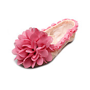 Lindos zapatos de baile de lona Split-Ballet Slipper único con la flor para los niños
