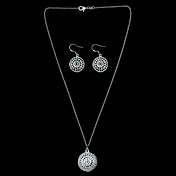 Elegant Silver Plated Mujeres Hollow Bola Patrón de Joyería Set incluyendo el collar, pendiente