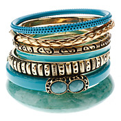 Muti-ring Colourful Grain Alloy Bracelet(Seven Bracelets a Set)