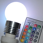E27 5W Color Changing LED Ball Bulb with Remote Control (110-240V)
