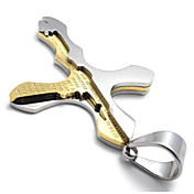 kruis stalen hanger (gratis ketting) (8 * 4,4 * 0,5 cm)