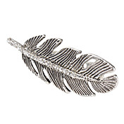 Double Fingers Leaf Shape Sliver Plate Ring