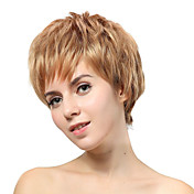 Capless Kort Blond Rett syntetiske parykker