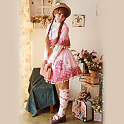 Ermeløs knelang Cotton Printing Shawl Country Lolita Dress