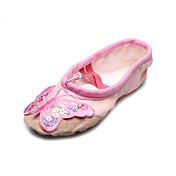 Handmade Canvas Dance Shoes Split-sole Ballet Slipper With Butterfly For Kids