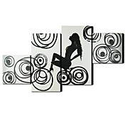 Dipinti a mano olio People Pittura Set oversize gamma di 4