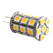 g4 5w 27x5050 SMD 400-450lm 3000-3500K branco quente lâmpada de milho levou (12v)