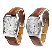Paar Unisex-pu analoge Quarz-Armbanduhr (braun)