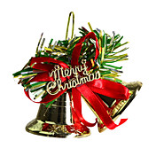 navidad adornos de oro de 2 campanas