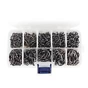 Alto tenore di carbonio Pesca Iseama Ganci Set (1000 pezzi 10 misure 6 # -15 #)