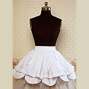 Knie-lengte White Cotton Sweet Lolita rok