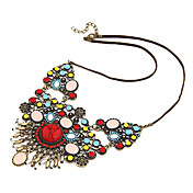 Aleación de Mujeres Multi-Color bohemio largo collar con color Glaze