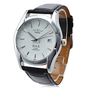 uomini pu analogico orologio meccanico casuale (bianco)