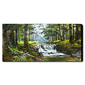 Dipinti a mano pittura a olio Alberi verdi Paesaggio 1211-LS0154