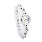 Aleación de cristal de cuarzo Movimiento Femenino forma redonda con vestido reloj Rhinestone