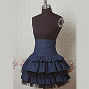 Knee-length Dark Navy Cake Style Sailor Lolita Skirt