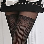 Dame Wave Stripe Lace Strømpebukser