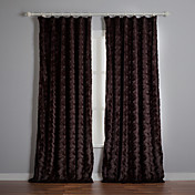 (Two Panels) Chocolate Solid Faux Fur Lined Curtains