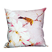 Primavera floral e pássaro fronha decorativo