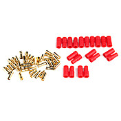 10Pairs Thick Gold Plated 3.5mm Bullet Connector Banana Plug With Protect Pipe