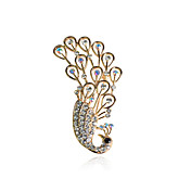 Peacock Zircon Alloy Brooch