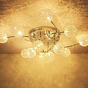 20W G4 12-lys Iron Flush Mount Light med Aluminum Shades