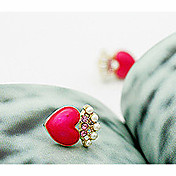 kvinners hjerte diamant perle studs